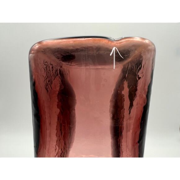 BLENKO Amethyst Purple Glass Double Spouted Water Pitcher Jug Caraf Bottle 8” - Picture 11 of 13